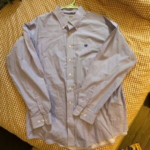 Cinch Men's Blue and Purple Button Up